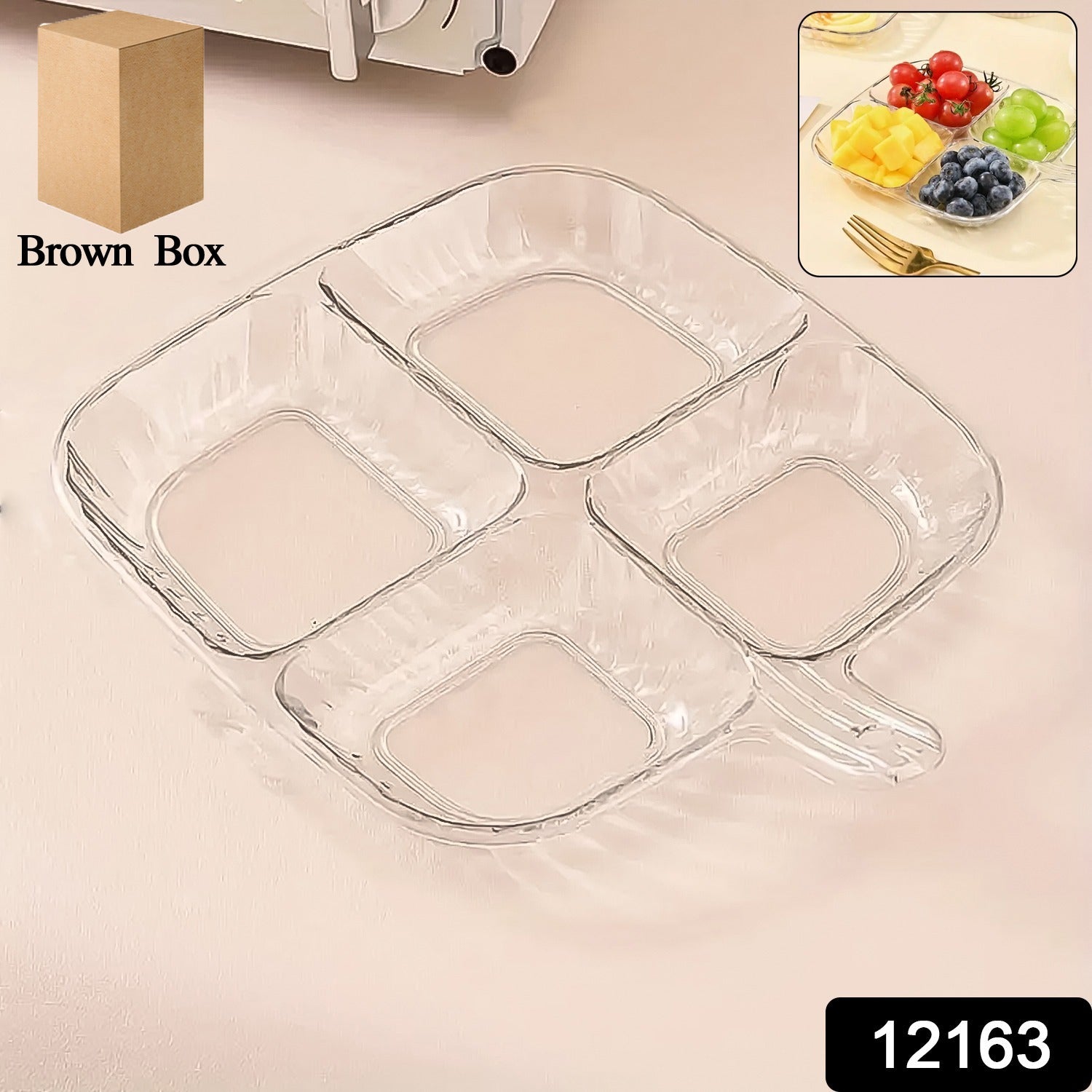 Plastic Kitchen Trays for Serving (4 Compartment / 1 Pc) Plastic Kitchen Trays for Serving (4 Compartment / 1 Pc)